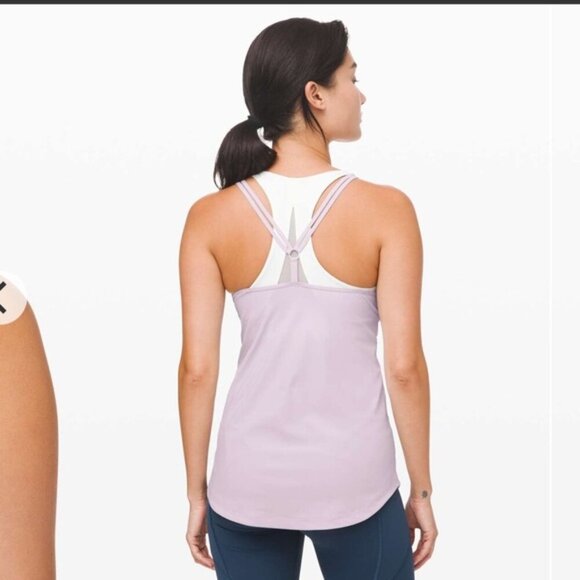 Lululemon Go For Double Tank Silver Lilac Size 4 - Picture 5 of 12
